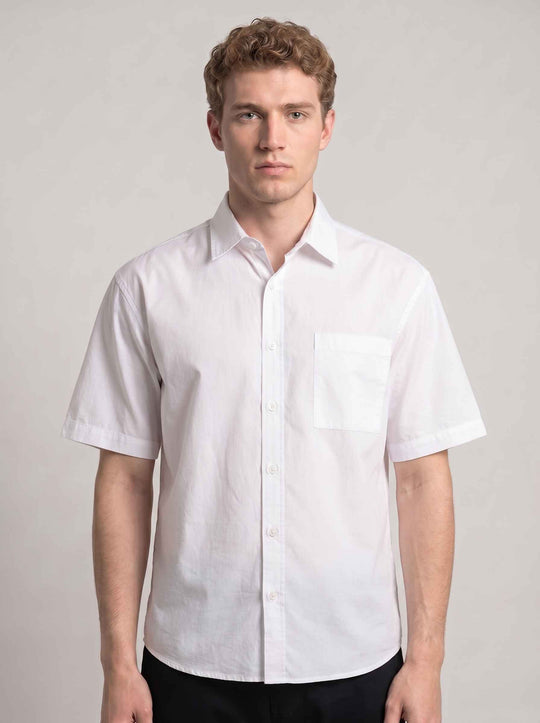  A.u.r.a.s Camicia Manica Corta Cotone Shirt White Uomo