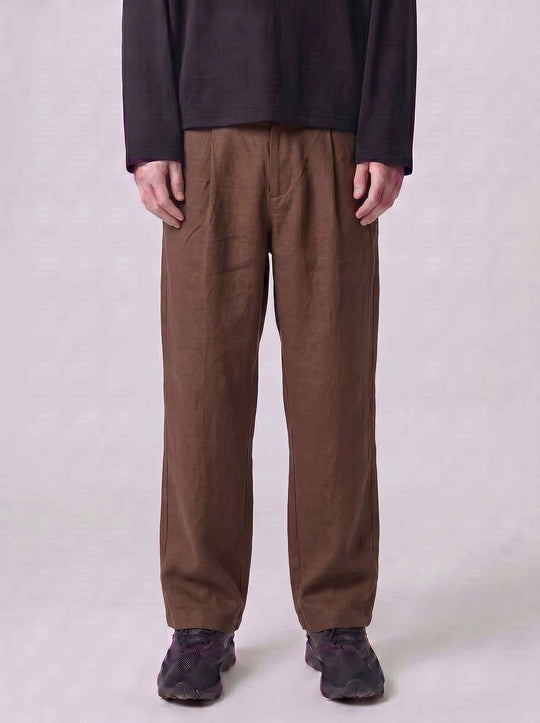  A.u.r.a.s Pantalone Mano Lino Marrone Uomo Brown