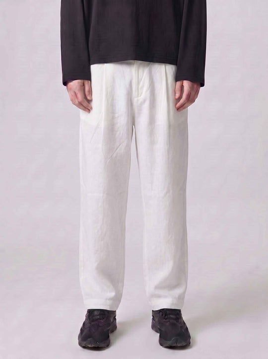  A.u.r.a.s Pantalone Mano Lino Panna Uomo