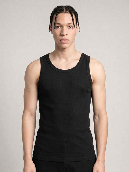  A.u.r.a.s Canotta A Costine Tank Top Black Uomo