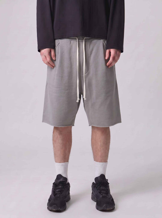  A.u.r.a.s Pant Corto In Cotone Taglio Vivo Short Grigio Campus Uomo Black