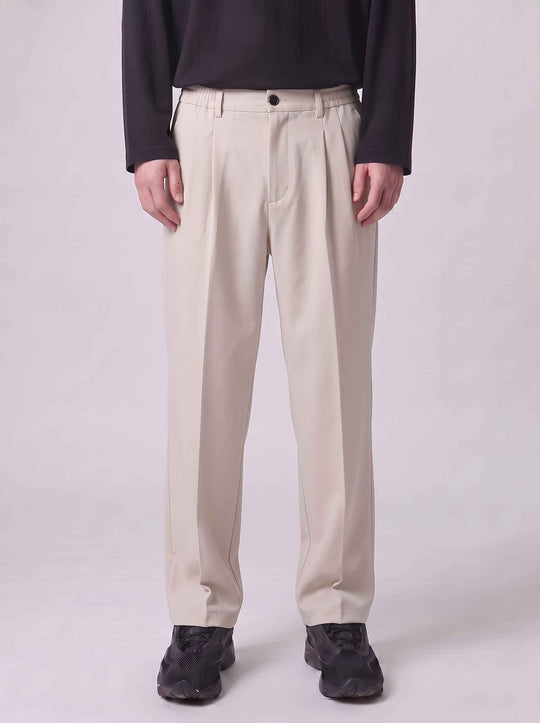  A.u.r.a.s. Pantalone Palazzo Fresco Lana Beige Uomo