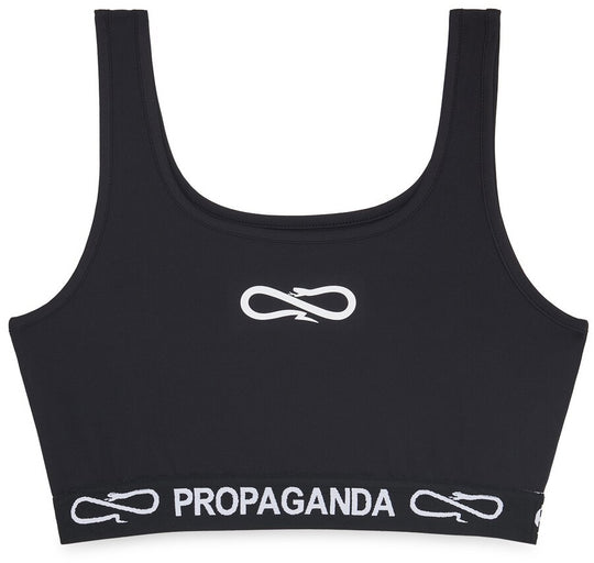  Propaganda T-shirt Logo Woman Crop Top Vest Black Donna