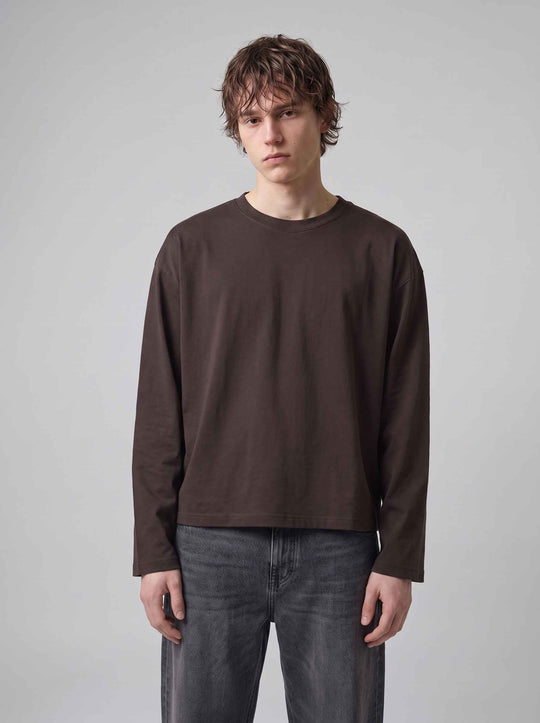  A.u.r.a.s T-shirt Manica Lunga Ls Crop Tee Brown Uomo