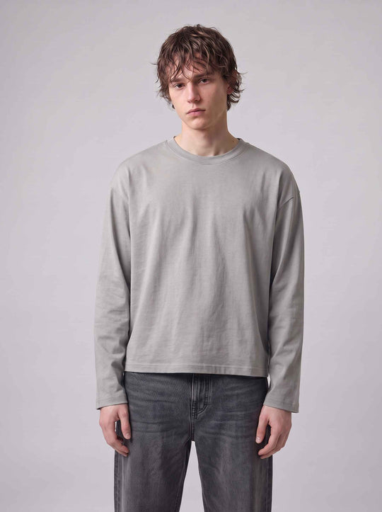  A.u.r.a.s T-shirt Manica Lunga Ls Crop Tee Grey Uomo