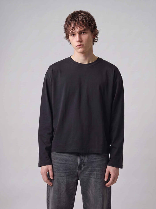  A.u.r.a.s T-shirt Manica Lunga Ls Crop Tee Black Uomo