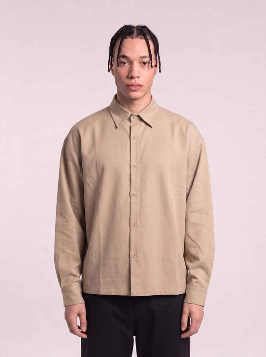  A.u.r.a.s Camicia Manica Lunga Crop Camel Uomo