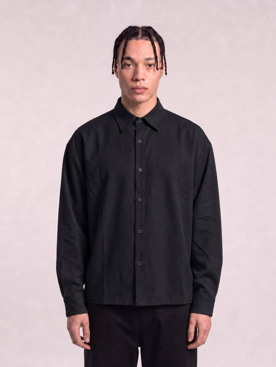  A.u.r.a.s Camicia Manica Lunga Crop Black Uomo