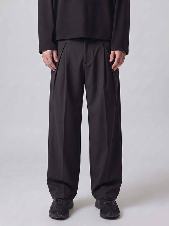  A.u.r.a.s Pantalone Elastico Baggy Doppia Pence Pant Black Uomo