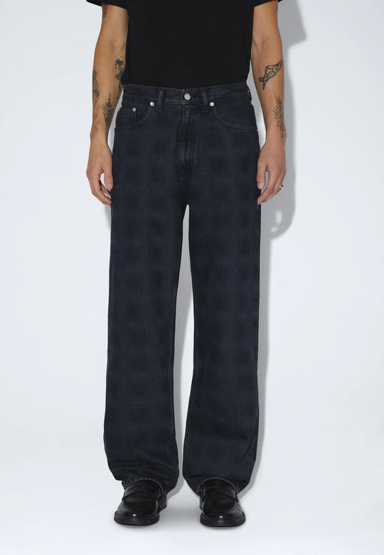  Dr Denim Jeans Omar Relaxed Stream Check Overdye Dr. Denim Uomo Streamcheckoverdye
