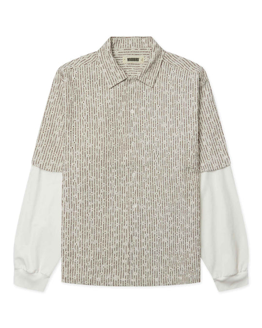  Woodbird Camicia Wbwang J Sleeve Shirt Offwhite Uomo