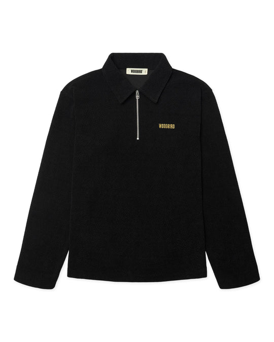  Woodbird Wbhiro Ls Jiu Zip Polo Black Uomo Nero