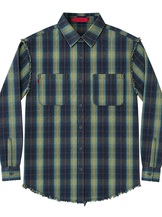  Acupuncture Camicia Two Pocket Shirt Green Blue Uomo Greenblue