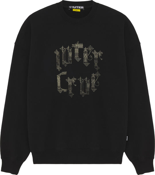  Iuter Felpa Monumental Crewneck Sweatshirt Black Uomo