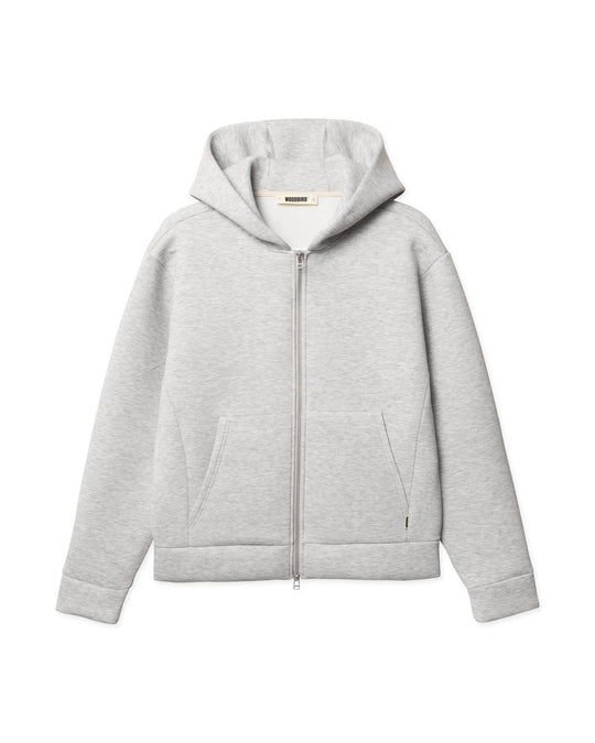  Woodbird Felpa Wbfuji Scuba Zip Hoodie Light Grey Melange Uomo