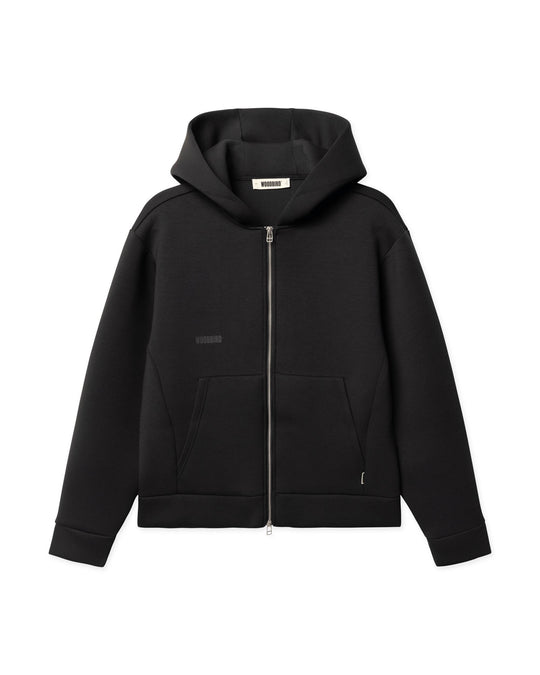  Woodbird Felpa Wbfuji Scuba Zip Hoodie Black Uomo