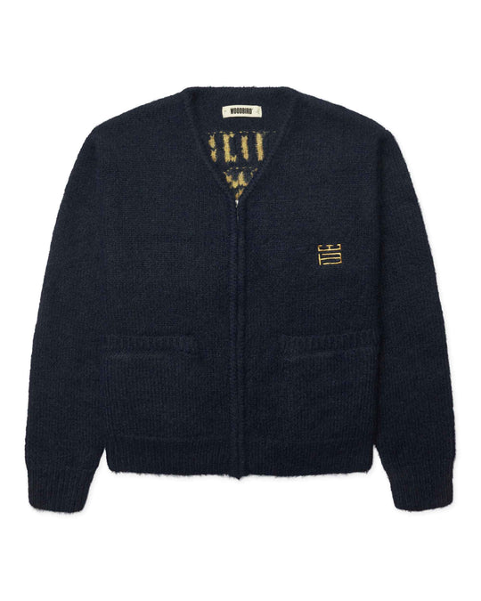  Woodbird Maglione Wbkoon Zip Tiger Cardigan Navy Uomo