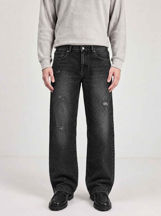  A.u.r.a.s Jeans Flare Distressed Black Uomo