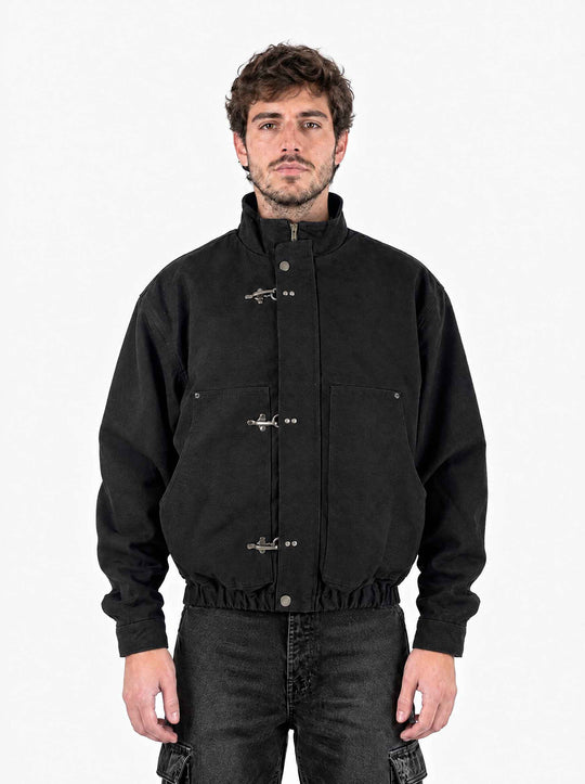  A.u.r.a.s Giacca Over Jacket Canvas Black Uomo