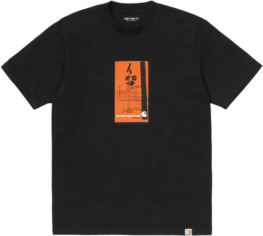  Carhartt Wip T-shirt S/s Interception Tee Black Uomo Nero