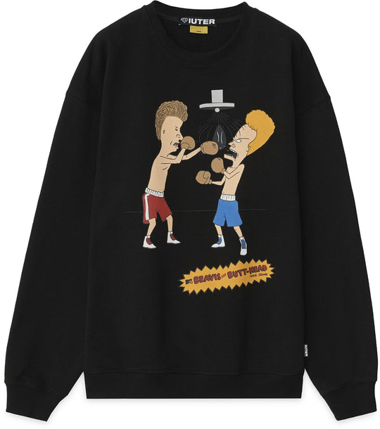  Iuter Felpa B&b Knockout Crewneck Black Uomo Nero