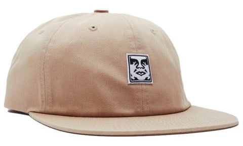 Obey cappello Icon Face 6 panel snapback light khaki