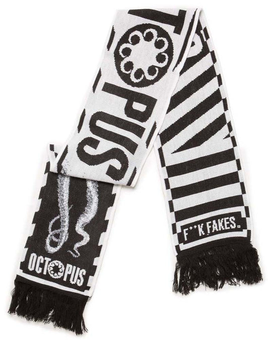  Octopus Sciarpa Original Scarf Black White Uomo Nero