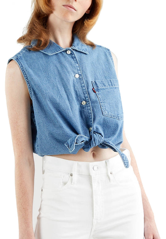  Levi's Camicia Rumi Bttn Shirt Medium Indigo Levis Donna Blu