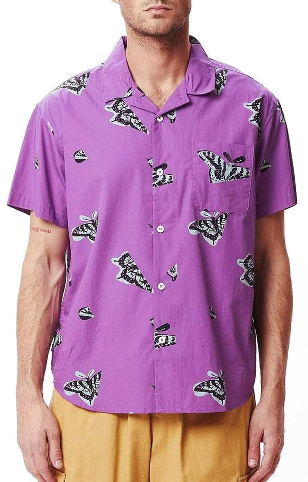 Obey camicia Butterfly Woven s/s shirt purple multi