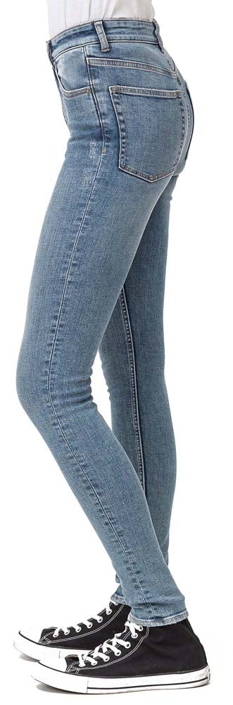  Cheap Monday Pantaloni High Skin Recycled Media Blue Jeans Denim Chiaro Donna - 2
