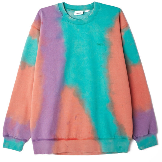  Obey Felpa Sustainable Tie Dye Crew Specialty Purple Nitro Multi Uomo Multicolore