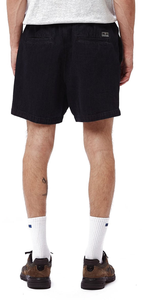  Obey Short Easy Relaxed Denim Black Uomo Nero