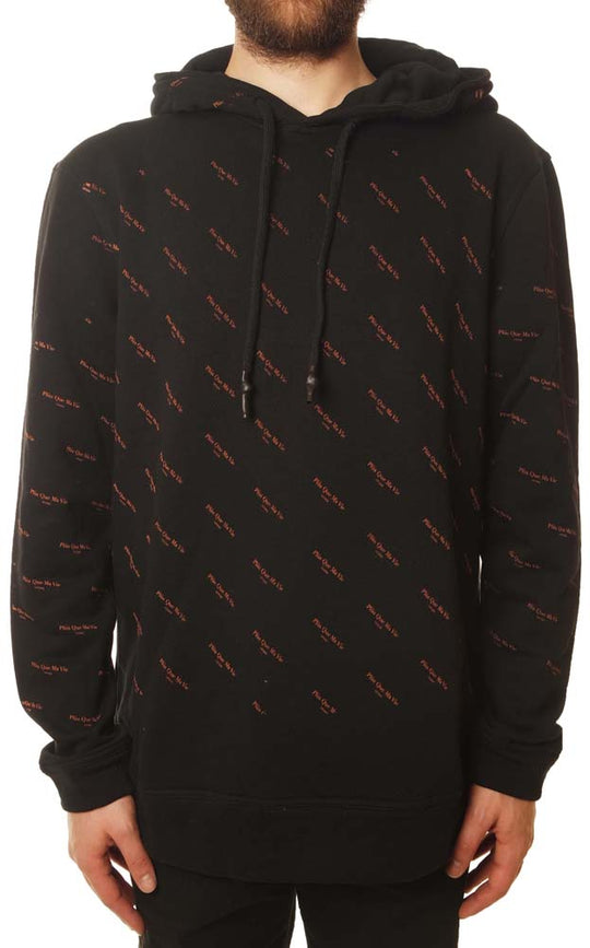  Plus Que Ma Vie Felpa Hoodie All-over Logo Black Uomo Nero