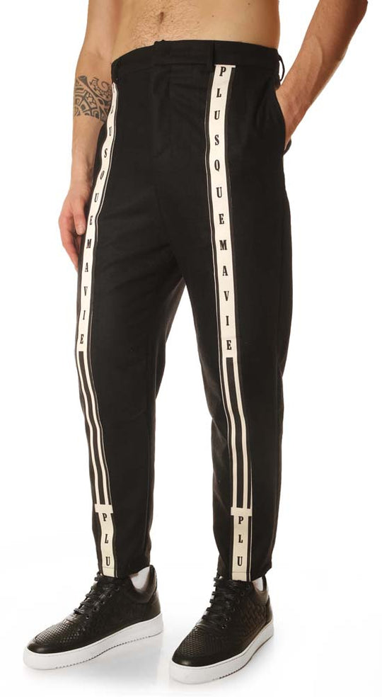  Plus Que Ma Vie Pantaloni Banda Logo Uomo Nero