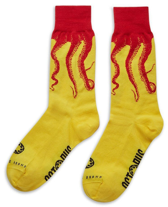  Octopus Calze Original Socks Red Yellow Uomo Giallo