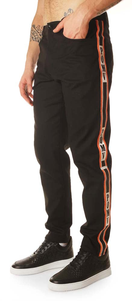  Plus Que Ma Vie Pantaloni Denim Logo Black Uomo Nero