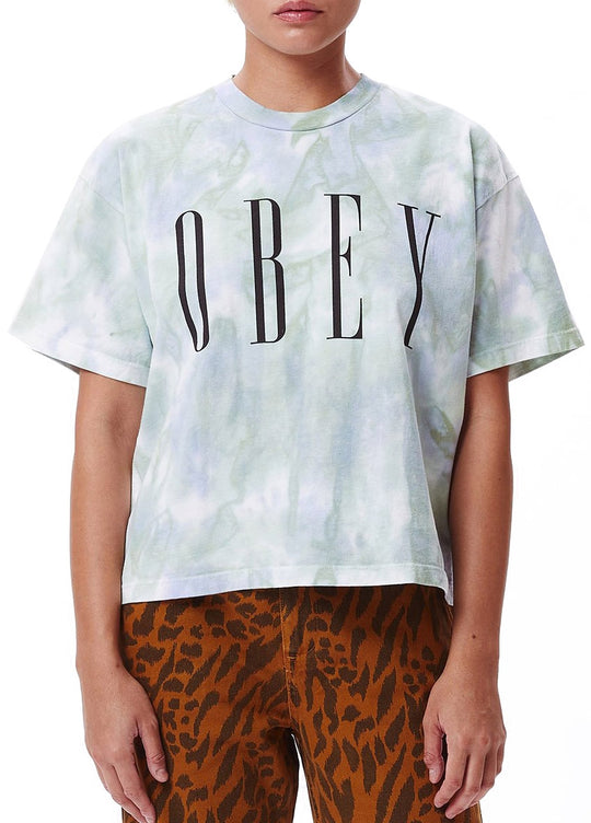  Obey T-shirt New Custom Crop Tie Dye Purple Half Spiral Donna Viola