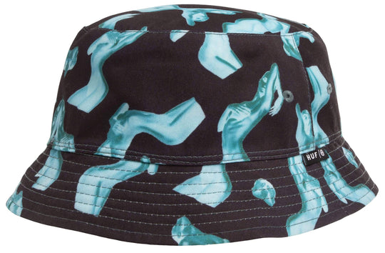  Huf Cappello Her Reversible Bucket Hat Black Uomo Nero