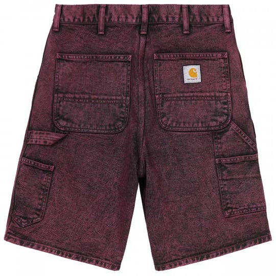  Carhartt Wip Short Single Knee Shiraz Denim Uomo Rosso