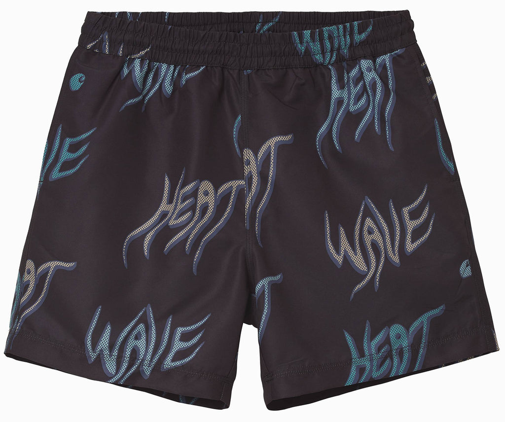  Carhartt Wip Costume Drift Swim Trunk Short Heat Wave Print Black Uomo - 2