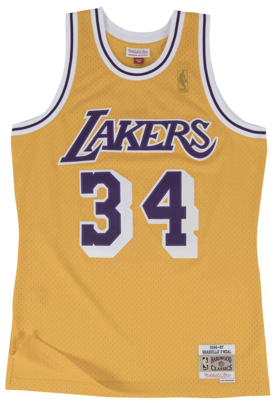 Mitchell & Ness Canotta Shaquille O'neal Swingman Jersey Los Angeles Lakers Mitchell E Ness Uomo Giallo