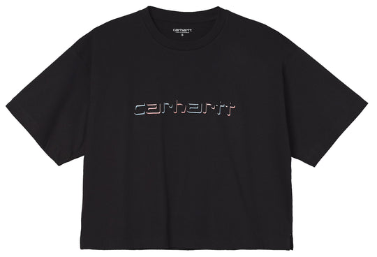  Carhartt Wip T-shirt W' S/s Shadow Script Black Donna Nero
