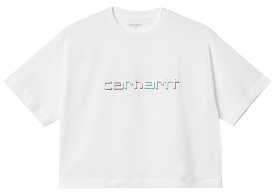 Carhartt Wip T-shirt W' S/s Shadow Script White Donna Bianco