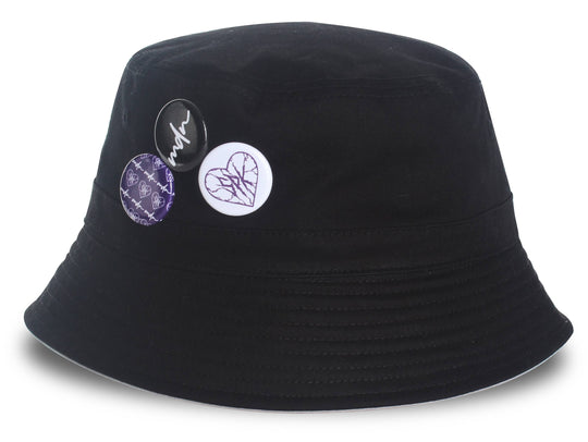  Mdn X Spk Cappello Pins Bucket Black Grey Uomo Nero