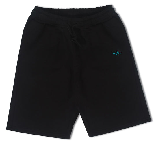 Mdn Short Embroided Logo Black Petrol Uomo Nero
