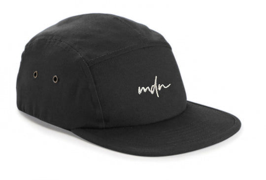  Mdn Cappello 5 Panel Embroided Logo Black White Unisex Nero