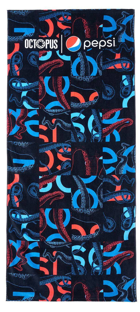  Octopus Telo Mare Pepsi Camo Towel Black Unisex Nero