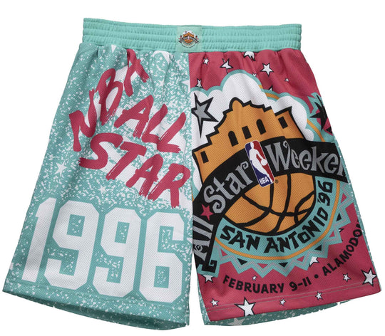  Mitchell & Ness Short Nba All Star San Antonio 96 Mitchell E Ness Uomo Teal