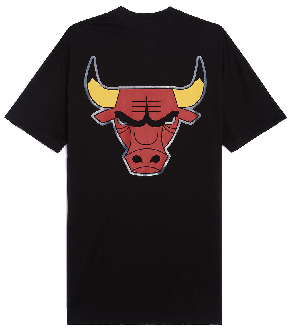  Mitchell E Ness Mitchell & Ness T-shirt Iridescent Stack Tee Bulls Black Uomo - 2