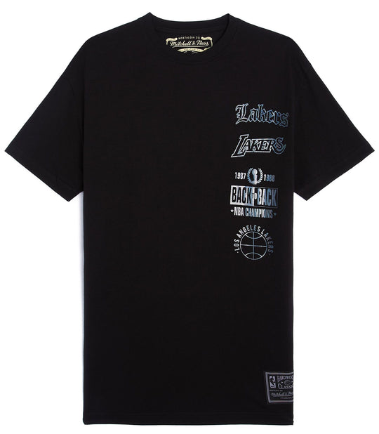  Mitchell & Ness T-shirt Iridescent Stack Tee Lakers Mitchell E Ness Uomo Nero